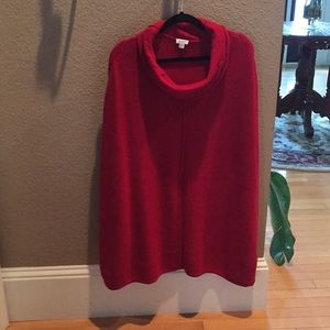 Red poncho sweater